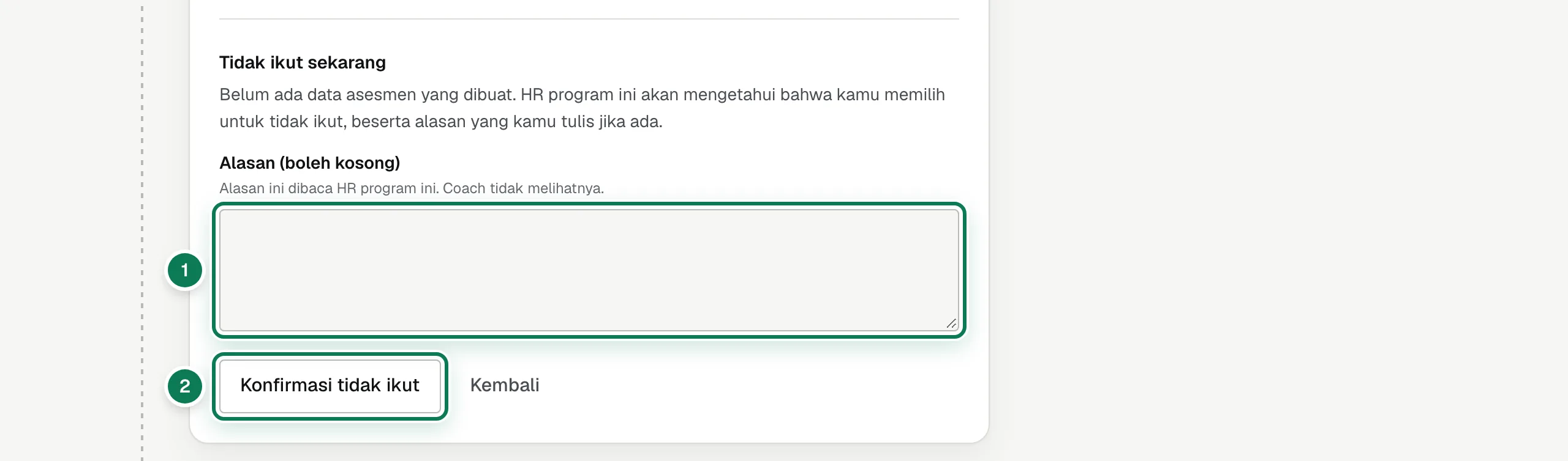 Menolak undangan.