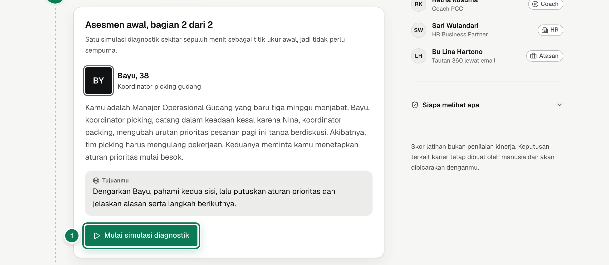 Ringkasan simulasi diagnostik.