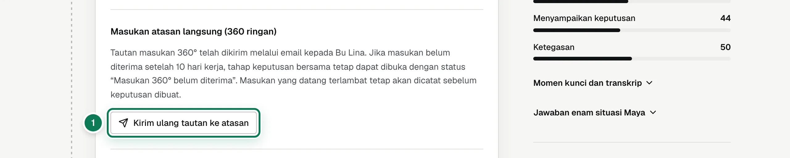 Bagian 360 di tampilan HR.