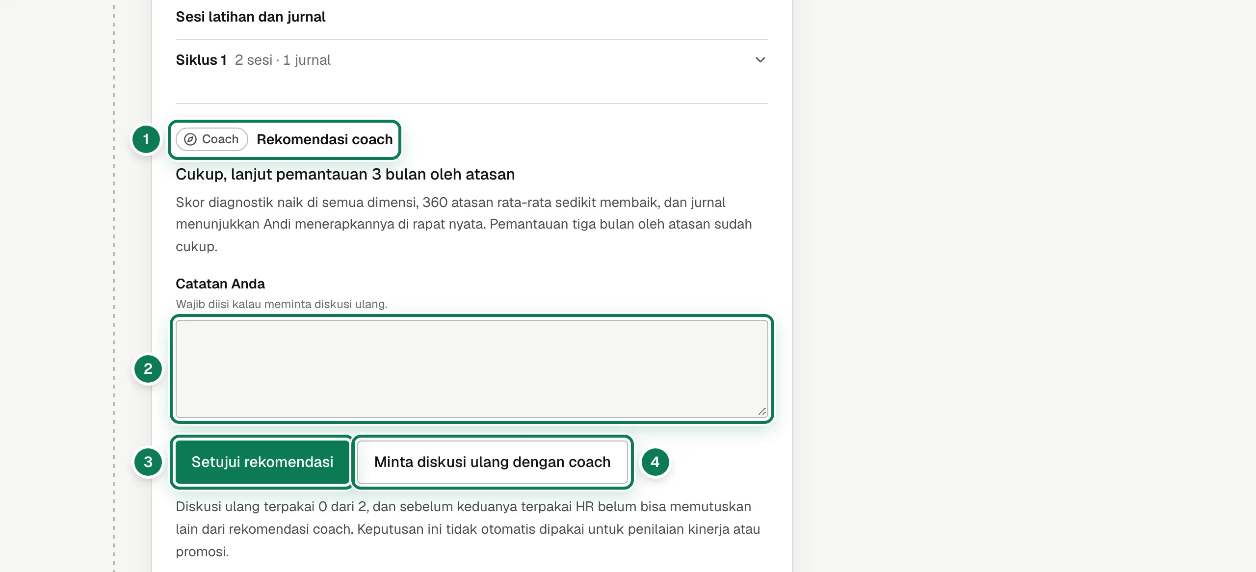 Menanggapi rekomendasi coach.