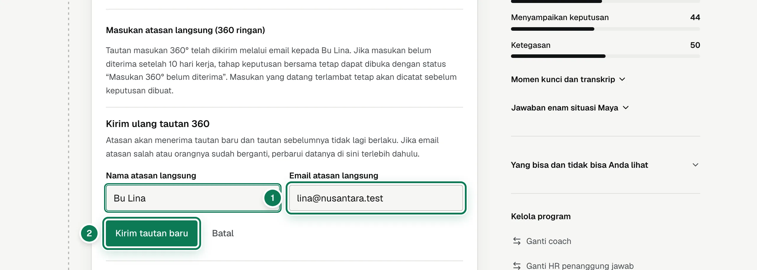 Mengirim tautan 360 baru.
