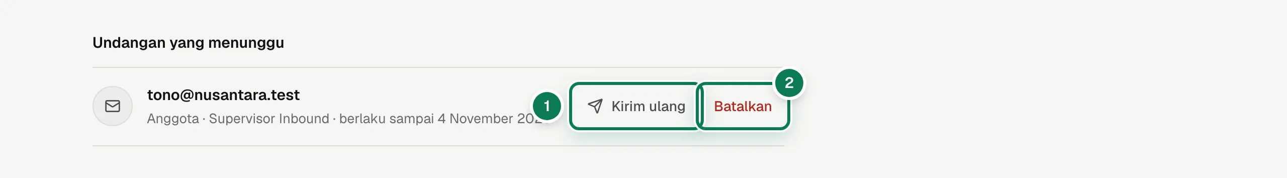 Undangan yang belum diterima.
