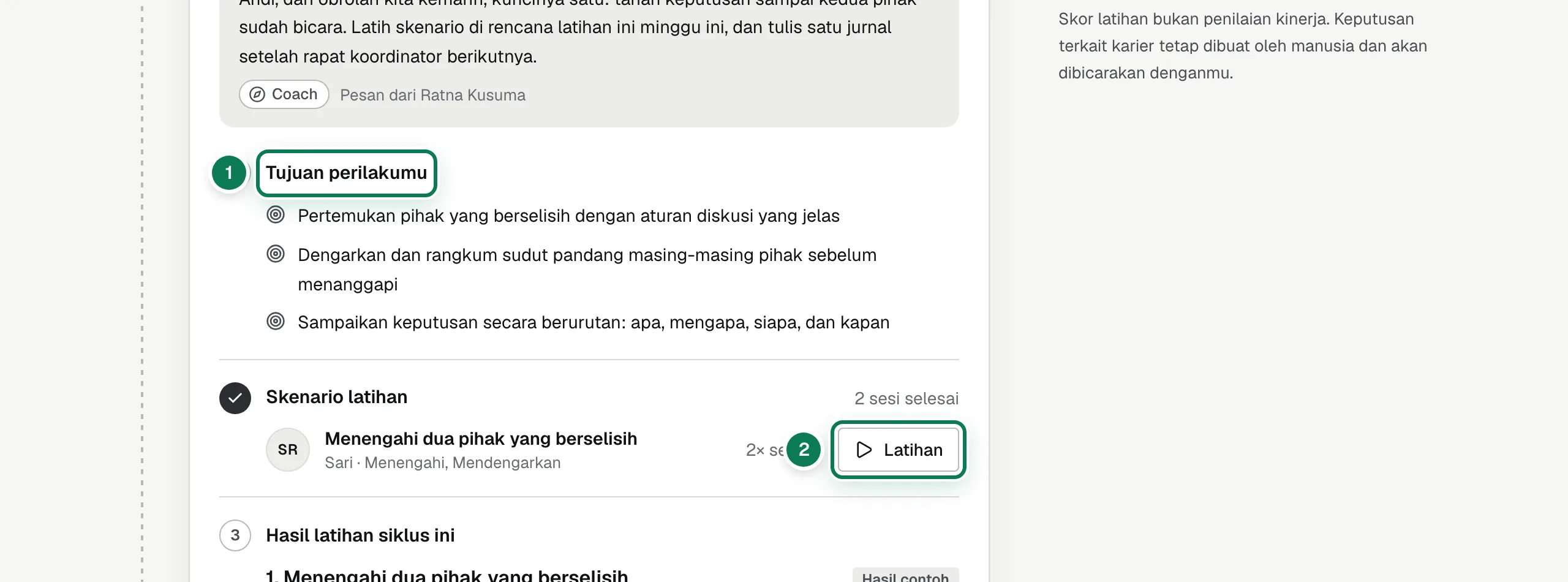 Rencana latihan.