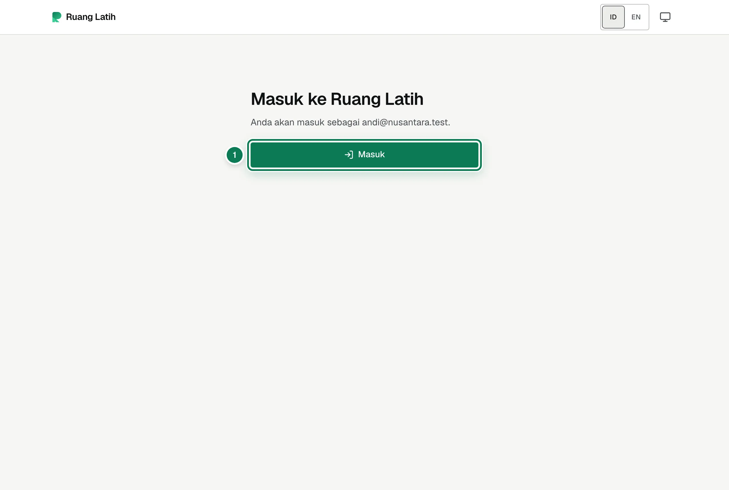 Halaman konfirmasi yang terbuka dari tautan di email.